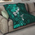 Fiji Masi Quilt Fijian Hibiscus Tapa Turquoise Version LT01 - Polynesian Pride