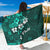 Fiji Masi Sarong Fijian Hibiscus Tapa Turquoise Version LT01 One Size 44 x 66 inches Turquoise - Polynesian Pride