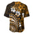 Fiji Masi Paisley With Hibiscus Tapa Baseball Jersey Gold Version LT01 - Polynesian Pride