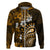 Fiji Masi Paisley With Hibiscus Tapa Hoodie Gold Version LT01 Zip Hoodie Gold - Polynesian Pride