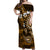 Fiji Masi Paisley With Hibiscus Tapa Off Shoulder Maxi Dress Gold Version LT01 Women Gold - Polynesian Pride