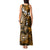 Fiji Masi Paisley With Hibiscus Tapa Tank Maxi Dress Gold Version LT01 - Polynesian Pride