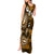 Fiji Masi Paisley With Hibiscus Tapa Tank Maxi Dress Gold Version LT01 - Polynesian Pride