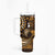 Fiji Masi Paisley With Hibiscus Tapa Tumbler With Handle Gold Version