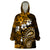 Fiji Masi Paisley With Hibiscus Tapa Wearable Blanket Hoodie Gold Version LT01 One Size Gold - Polynesian Pride