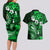 Fiji Masi Paisley With Hibiscus Tapa Couples Matching Long Sleeve Bodycon Dress and Hawaiian Shirt Green Version LT01 - Polynesian Pride