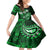 Fiji Masi Paisley With Hibiscus Tapa Family Matching Long Sleeve Bodycon Dress and Hawaiian Shirt Green Version LT01 Daughter's Dress Green - Polynesian Pride