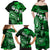 Fiji Masi Paisley With Hibiscus Tapa Family Matching Off Shoulder Maxi Dress and Hawaiian Shirt Green Version LT01 - Polynesian Pride