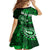 Fiji Masi Paisley With Hibiscus Tapa Family Matching Off Shoulder Short Dress and Hawaiian Shirt Green Version LT01 - Polynesian Pride