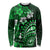 Fiji Masi Paisley With Hibiscus Tapa Long Sleeve Shirt Green Version LT01 Unisex Green - Polynesian Pride