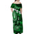 Fiji Masi Paisley With Hibiscus Tapa Off Shoulder Maxi Dress Green Version LT01 - Polynesian Pride