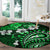 Fiji Masi Paisley With Hibiscus Tapa Round Carpet Green Version LT01 - Polynesian Pride