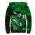 Fiji Masi Paisley With Hibiscus Tapa Sherpa Hoodie Green Version LT01 - Polynesian Pride