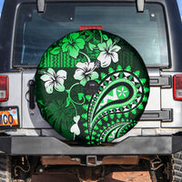 Fiji Masi Paisley With Hibiscus Tapa Spare Tire Cover Green Version LT01 - Polynesian Pride