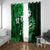 Fiji Masi Paisley With Hibiscus Tapa Window Curtain Green Version LT01 With Grommets Green - Polynesian Pride