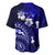 Fiji Masi Paisley With Hibiscus Tapa Baseball Jersey Navy Blue Version LT01 - Polynesian Pride