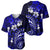 Fiji Masi Paisley With Hibiscus Tapa Baseball Jersey Navy Blue Version LT01 - Polynesian Pride