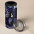 Fiji Masi Paisley With Hibiscus Tapa 4 in 1 Can Cooler Tumbler Navy Blue Version