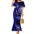 Fiji Masi Paisley With Hibiscus Tapa Family Matching Mermaid Dress and Hawaiian Shirt Navy Blue Version LT01 Mom's Dress Blue - Polynesian Pride