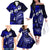 Fiji Masi Paisley With Hibiscus Tapa Family Matching Off Shoulder Long Sleeve Dress and Hawaiian Shirt Navy Blue Version LT01 - Polynesian Pride