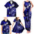 Fiji Masi Paisley With Hibiscus Tapa Family Matching Tank Maxi Dress and Hawaiian Shirt Navy Blue Version LT01 - Polynesian Pride