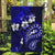 Fiji Masi Paisley With Hibiscus Tapa Garden Flag Navy Blue Version LT01 Garden Flag Blue - Polynesian Pride