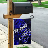 Fiji Masi Paisley With Hibiscus Tapa Garden Flag Navy Blue Version LT01 - Polynesian Pride