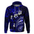 Fiji Masi Paisley With Hibiscus Tapa Hoodie Navy Blue Version LT01 Pullover Hoodie Blue - Polynesian Pride