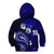 Fiji Masi Paisley With Hibiscus Tapa Kid Hoodie Navy Blue Version LT01 - Polynesian Pride