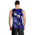 Fiji Masi Paisley With Hibiscus Tapa Men Tank Top Navy Blue Version LT01 - Polynesian Pride