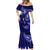 Fiji Masi Paisley With Hibiscus Tapa Mermaid Dress Navy Blue Version LT01 - Polynesian Pride