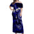 Fiji Masi Paisley With Hibiscus Tapa Off Shoulder Maxi Dress Navy Blue Version LT01 Women Blue - Polynesian Pride