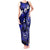 Fiji Masi Paisley With Hibiscus Tapa Tank Maxi Dress Navy Blue Version LT01 Women Blue - Polynesian Pride