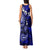 Fiji Masi Paisley With Hibiscus Tapa Tank Maxi Dress Navy Blue Version LT01 - Polynesian Pride