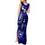 Fiji Masi Paisley With Hibiscus Tapa Tank Maxi Dress Navy Blue Version LT01 - Polynesian Pride