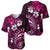 Fiji Masi Paisley With Hibiscus Tapa Baseball Jersey Pink Version LT01 - Polynesian Pride