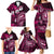 Fiji Masi Paisley With Hibiscus Tapa Family Matching Mermaid Dress and Hawaiian Shirt Pink Version LT01 - Polynesian Pride