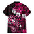 Fiji Masi Paisley With Hibiscus Tapa Family Matching Mermaid Dress and Hawaiian Shirt Pink Version LT01 - Polynesian Pride