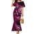 Fiji Masi Paisley With Hibiscus Tapa Family Matching Mermaid Dress and Hawaiian Shirt Pink Version LT01 Mom's Dress Pink - Polynesian Pride