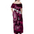 Fiji Masi Paisley With Hibiscus Tapa Family Matching Off Shoulder Maxi Dress and Hawaiian Shirt Pink Version LT01 - Polynesian Pride