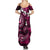 Fiji Masi Paisley With Hibiscus Tapa Family Matching Summer Maxi Dress and Hawaiian Shirt Pink Version LT01 - Polynesian Pride