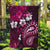 Fiji Masi Paisley With Hibiscus Tapa Garden Flag Pink Version LT01 Garden Flag Pink - Polynesian Pride