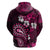 Fiji Masi Paisley With Hibiscus Tapa Hoodie Pink Version LT01 - Polynesian Pride