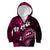 Fiji Masi Paisley With Hibiscus Tapa Kid Hoodie Pink Version LT01 - Polynesian Pride