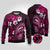 Fiji Masi Paisley With Hibiscus Tapa Ugly Christmas Sweater Pink Version LT01 Pink - Polynesian Pride