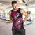 Fiji Masi Paisley With Hibiscus Tapa Men Tank Top Pink Version LT01 Pink - Polynesian Pride