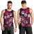 Fiji Masi Paisley With Hibiscus Tapa Men Tank Top Pink Version LT01 - Polynesian Pride