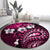 Fiji Masi Paisley With Hibiscus Tapa Round Carpet Pink Version LT01 - Polynesian Pride