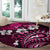 Fiji Masi Paisley With Hibiscus Tapa Round Carpet Pink Version LT01 - Polynesian Pride