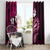 Fiji Masi Paisley With Hibiscus Tapa Window Curtain Pink Version LT01 - Polynesian Pride